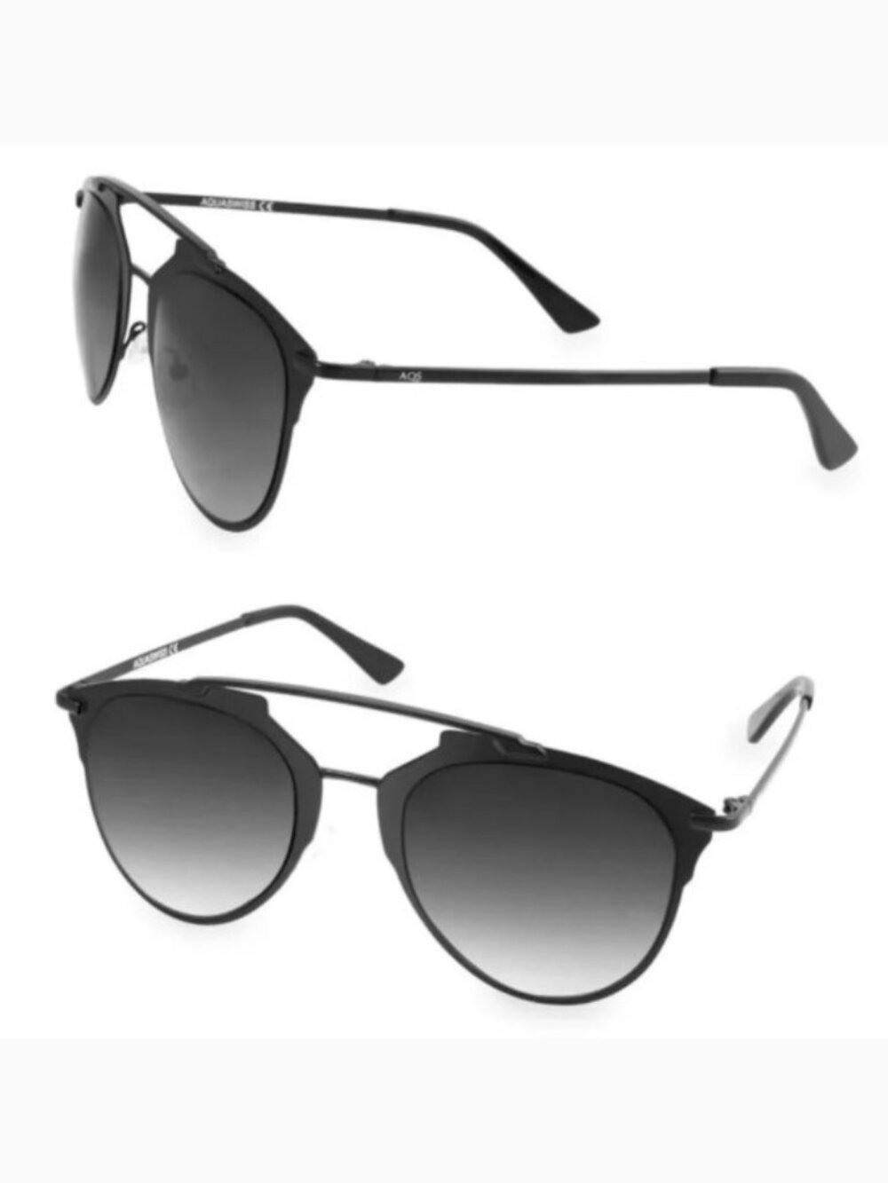 Aquaswiss AQS ALFIE 52MM Aviator Black Sunglasses with Case